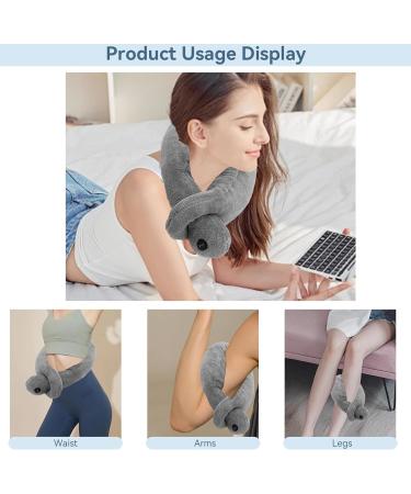 Massage Pillow with Vibration | Neck Cotton Therapy Pillow for Muscle Relaxation & Stress Relief - Gray - Buy Online on GoSupps.com