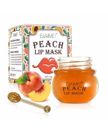 Lip Mask, Peach Moisture Lip Sleeping Mask Lip Scrub Exfoliator with Double Effect Moisturizer Repairs Dry Lips Treatment Lip Scrubs