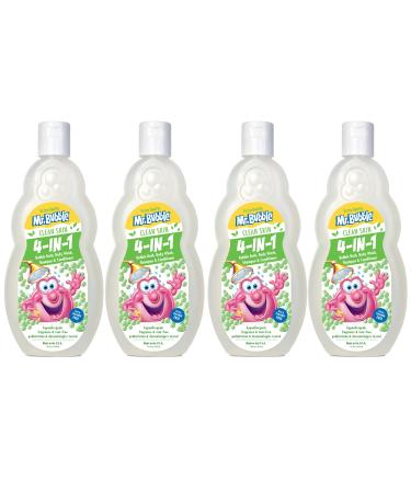 Mr. Bubble Kids Extra Gentle 4-in-1 - Body Wash, Shampoo, Conditioner, and Bubble Bath - Hypoallergenic, Non-Scented, Dye Free, No Tear Formula, Perfect for Sensitive Skin (4 Bottles, 16 fl oz each)