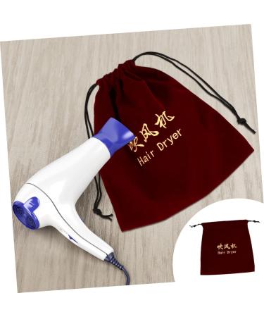 FOMIYES 1pc Hair Dryer Storage Bag Travel Makeup Bags Flannel Drawstring Bags Jewelry Holder Jewelry Rack Claret 30x26cm - Buy Online on GoSupps.com