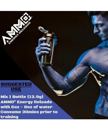 Ammo Pre Workout Berry 12Pack Single Serve Powder On The Go - Extra Strength 300mg Caffeine Zero Sugar All Natural Energy Reloads - Buy Online on GoSupps.com