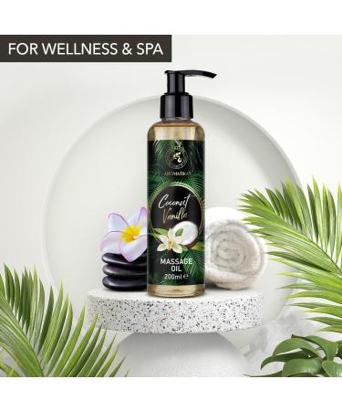 Buy 200ml Coconut Vanilla Massage Oil - Relaxation & Skin Care with Almond Grape Jojoba & Peach Oils | Shop Internationally - Buy Online on GoSupps.com