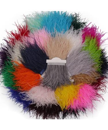 2 Yards Black Ostrich Feathers Fringe Trim Ribbon for Sewing & Crafts - 3-4 inch Width - Buy Online on GoSupps.com