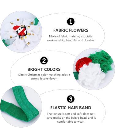 Lurrose 3pcs Floral Headbands Christmas Santa Cloth Hair Bands for Baby Girls - Elastic Hair Accessories for Newborns, Infants, Toddlers and Kids - Buy Online on GoSupps.com
