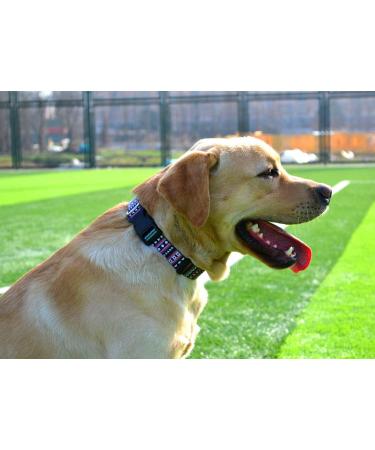 Mihqy Adjustable Soft Dog Collar - Bohemian Purple Floral & Geometric Design for Small Medium & Large Dogs (Neck 25-40 cm) - Buy Online on GoSupps.com