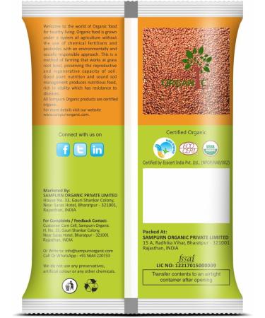 Sampurn Organic Ragi Whole 500 g USDA Certified17.63 Ounce - Buy Online on GoSupps.com