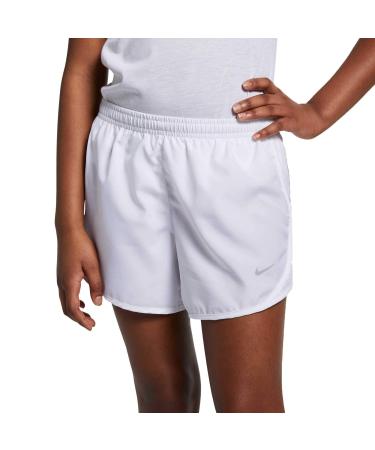 Nike Girl's Dry Tempo Running Shorts White Medium