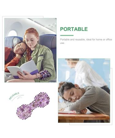 FRCOLOR Jade Eye Mask - Cooling Gel Eye Cover & Blackout Blindfold for Sleep | Reusable Silk Eye Mask for Bedtime & Office - Amethyst Purple 19.2x7.5cm - Buy Online on GoSupps.com