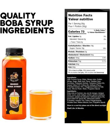Syrup for Bubble Tea | 12 Ounces (354 ML) | Brown Sugar Boba Flavored Syrup for Tapioca Pearls and Desserts (Mango) - Buy Online on GoSupps.com