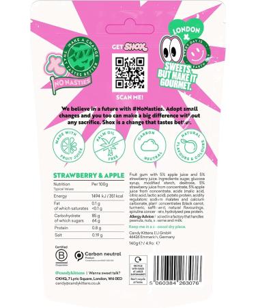 2 x Candy Kittens Shox Gourmet Sours 140g Delicious Tasty And Twisty Treat Gift Hamper For Birthday Christmas Easter Sold By Kidzbuzz - Buy Online on GoSupps.com