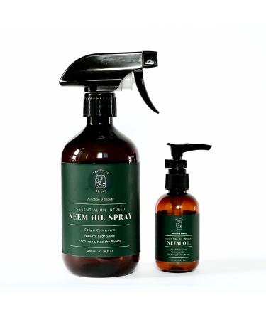 Neem Oil for Plants (Makes 480 fl oz) with Spray Bottle & Essential Oils | for Indoor Houseplants & Outdoor Gardens Natural Leaf Shine