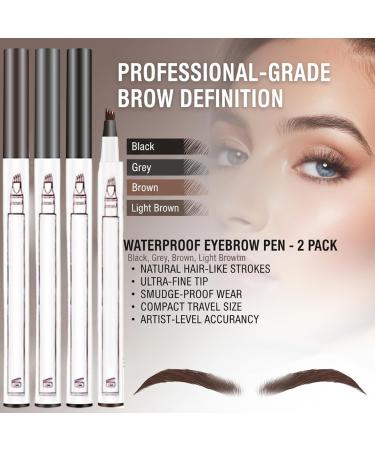 Lot de 2 crayons sourcils imperm ables pour microblading avec pointe ultra fine pour cheveux comme des traits sourcils d'aspect naturel anti-taches marron Brun - Buy Online on GoSupps.com
