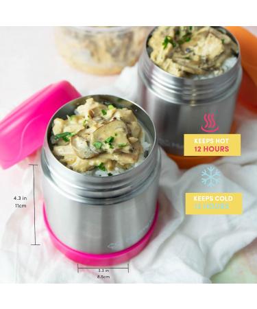 Mummy Cooks Insulated Children's Food Flask 300ml (Pink) | Free Stickers - Buy Online on GoSupps.com