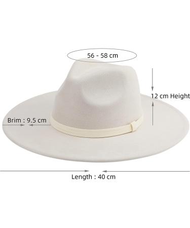 Pro Celia Wide Brim Fedora Hat for Women - Large Felt Panama Rancher Hat (Stripe-Ivory) - Buy Online on GoSupps.com