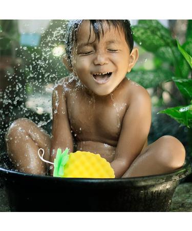 Cartoon Pineapple Shaped Body Scrubber Sponge for Kids - Exfoliating Bath Loofah Spa Puff - Buy Online on GoSupps.com