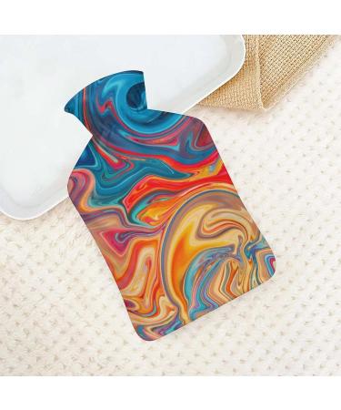 Color Marble Hot Water Bottle with Plush Cover | Hand Warmer for Adults & Children | 26.5x15.3cm | International Shipping Available - Buy Online on GoSupps.com