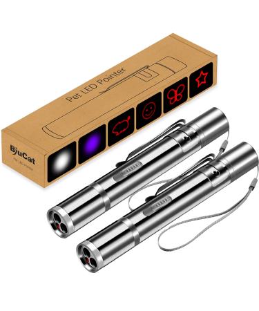 BiuCat 7 in 1 USB LED Pointer Interactive Toy for Cats Dogs Pets Rechargeable (2 Pack)