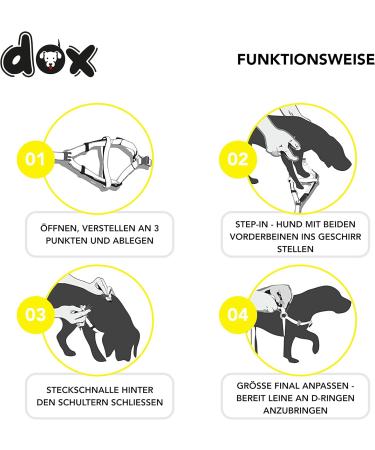 DDOXX Air Mesh Step-In Dog Harness - Adjustable Yellow Puppy Harness for All Sizes - L (65-99 cm) - Perfect for Comfort & Control - Buy Online on GoSupps.com