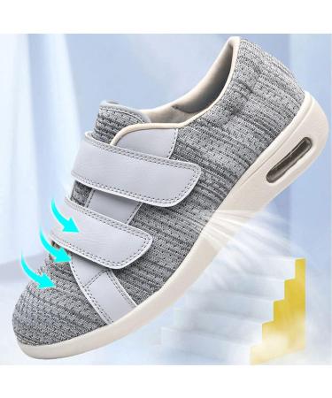 ALASON Diabetic Shoes - Extra Wide Width Breathable Mesh Adjustable Strap Sneakers for Swollen Feet, Arthritis, and Edema - Grey 52 - Buy Online on GoSupps.com
