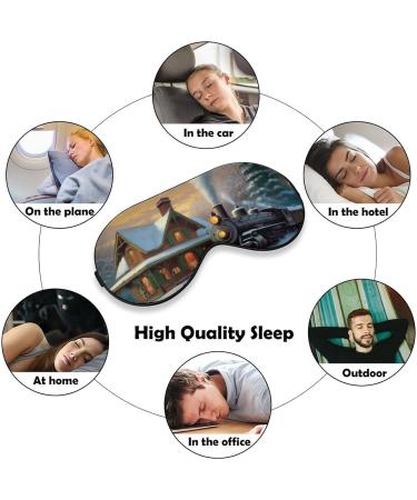Christmas Train Station Sleep Eye Mask - Elastic Strap/Headband - for Women Men, Travel Nap - Buy Online on GoSupps.com
