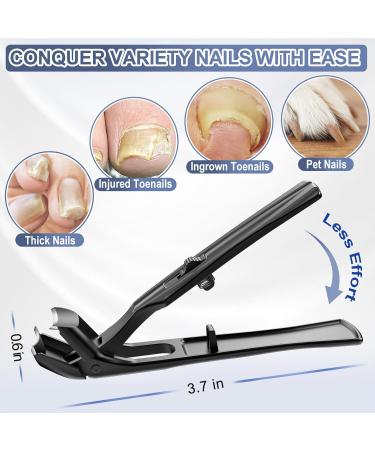 Buy Angled Head Nail Clippers - Mess Free Toenail Clippers for Seniors & Thick Nails | Sharp Blade Nail Cutter | Perfect Birthday Gifts for Men & Women - Black - Buy Online on GoSupps.com