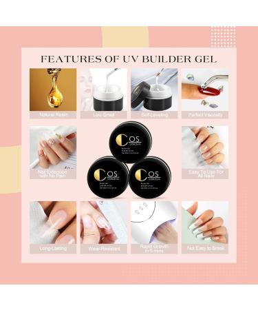 3 Colors UV Nail Gel for Nail Extension Base and Top Coat Nail Brush Nail Forms - Buy Online on GoSupps.com