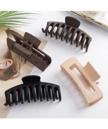 Colorfarm Large Claw Clips for Thick Hair - 6 Pack 4.3' Big Hair Clip for Strong Hold - Nonslip Hair Clips for Women - Hair Styling Accessories in Black, Brown, Beige - 2 Styles - Buy Online on GoSupps.com