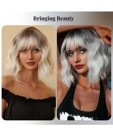 Testar Short Bob Wig with Air Bangs - Gray Synthetic Cosplay Wig for Women | Daily Wear Colorful Styles - Buy Online on GoSupps.com