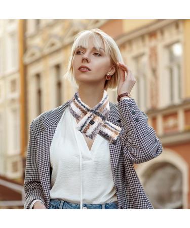 Vesone Neck Heating Pillow | Heated Scarf with 3 Temperature Settings | Versatile Neck Warmer for Men Women & Girls | Cream White Striped - Buy Online on GoSupps.com