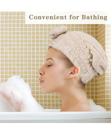 Shop Unaone Microfiber Hair Towel Set - Fast-Drying Hair Turbans for Thick & Long Hair | Soft Super Absorbent Wraps in Khaki & Brown - Buy Online on GoSupps.com