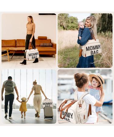 Mommy Hospital Bag with 14 Pockets | Waterproof Labor & Delivery Bag for 2 Kids | Insulated Baby Travel Tote in Creamy White - Buy Online on GoSupps.com