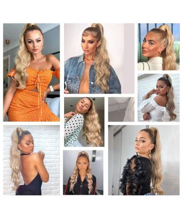 Yeeshedo Ponytail Hair Part Clip Extensions - Long Wavy Blonde Natural Wig Afro Curly Braid (Color: 24/613#) | International Shipping - Buy Online on GoSupps.com