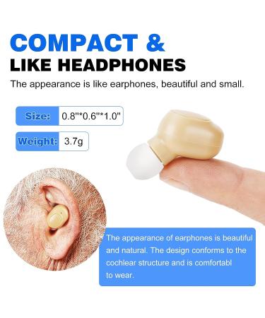 Mini Hearing Amplifiers for Adults | Rechargeable Seniors Hearing Aid with Noise Cancelling | LED Power Display | Beige - Buy Online on GoSupps.com