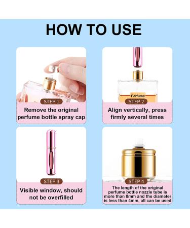 Portable 5ml Mini Travel Perfume Atomizer Refillable Spray Bottle (5 Pack) - Gold, Silver, Pink, Blue, Black - Buy Online on GoSupps.com