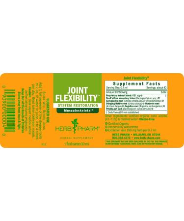 Herb Pharm Joint Flexibility Liquid Herbal Formula for Musculoskeletal System Support - 1 Ounce - Buy Online on GoSupps.com