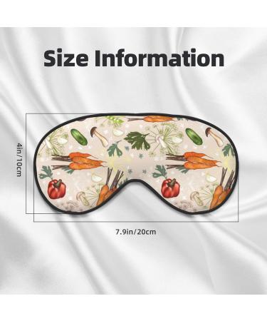 Cute Vegetables Print Sleep Eye Mask - Soft Eye Cover for Travel & Night Sleeping with Elastic Strap - Buy Online on GoSupps.com