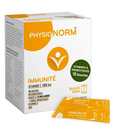 Physionorm Immunite Comple ment Alimentaire - Booster Syste me Immunitaire - Combat Les Infections - Ferments Lactiques Zinc Vitamines C Vitamine D - 10 Sachets Double Dose - Fabriqu en France