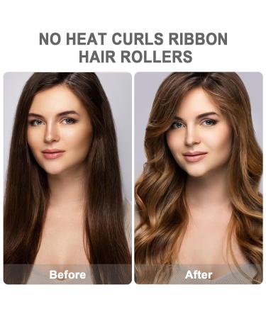 Heatless Curls Band - Overnight Satin Curlers Set of 4 | No Heat Hair Rollers for Effortless Waves (Silver Gray) - Buy Online on GoSupps.com