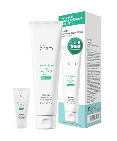 MAKEPREM Safe Me Relief Moisture Cleansing Foam Non-Stripping 5 Oz Hydrating Gentle Calming Foaming Cleanser Sensitive Acne-Prone Mature Dry Skin Face Wash pH 5.5 Sub-Acidic Age-Defying Chemical Free 5.3 Fl Oz (Pack of 1... - Buy Online on GoSupps.com