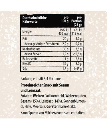 Dr. Karg's Protein Snack - Vegan Sesame Linsaat 30% Protein Low Carb Seed-Rich 14x85g - Healthy Crispy Snack for International Shipping - Buy Online on GoSupps.com