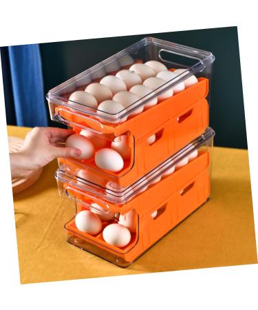 jojofuny 1pc Storage Box Plastic Food Containers Refrigerator Egg Storage Bins Fridge Storage Container Snack Orange 30.3X16CM - Buy Online on GoSupps.com