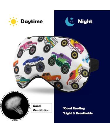 Boys Monster Truck Sleeping Mask | Cartoon Car Eye Mask for Kids | Adjustable Strap | Style-4 - Buy Online on GoSupps.com