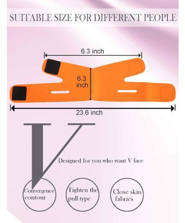 Thin Face Belt V-Shaped Facial Slimming Bandage | Ultra-Contour Strap for Women - Firming Skin Care Massage Band in Orange - Buy Online on GoSupps.com