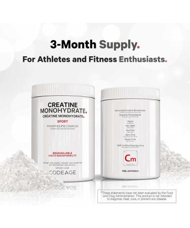 Codeage Creatine Monohydrate Powder Supplement Pure Creatine 5000mg 3-Month Supply Unflavored Micronized Muscle Support Keto-Friendly - 90 Servings - Buy Online on GoSupps.com