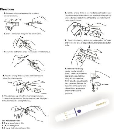 Control D Lancing Device with 100 Round Lancets - Easy Blood Glucose Testing - Buy Online on GoSupps.com