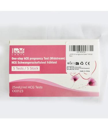 Buy LAOYE Pack of 5 Early Pregnancy Tests - HCG Test Strips (25mIU/ml) - Accurate & Fast Results - International Shipping Available - Buy Online on GoSupps.com