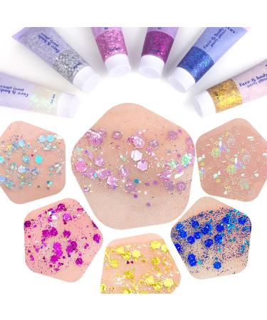 DAGEDA Body Glitter Gel 50ml (Gold) - Holographic Festival Makeup for Face, Hair, Nails - Liquid Eyeshadow & Chunky Glitter Sequins - Buy Online on GoSupps.com