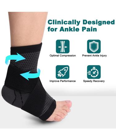 Ankle Brace for Achilles & Plantar Fasciitis Relief Compression Sleeve & Support Strap for Men & Women | Heel Protector for Pain Relief & Tendonitis - Buy Online on GoSupps.com