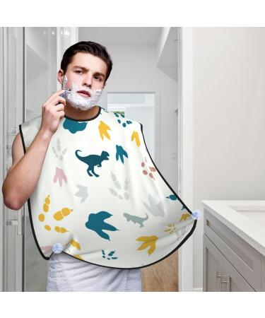 Colorful Dinosaur Paw Beard Bib | Non-Stick Grooming Cloth for Men | Dino Hair Catcher & Salon Cape Apron Gifts - Buy Online on GoSupps.com