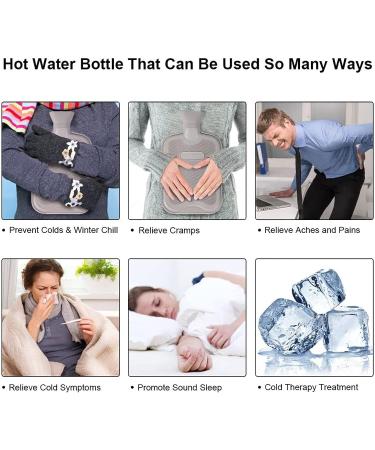 2L HomeTop Premium Classic Rubber Hot/Cold Water Bottle w/ Cute Stuffed Animal Cover - Light Purple - 67.63 fl oz - Buy Online on GoSupps.com